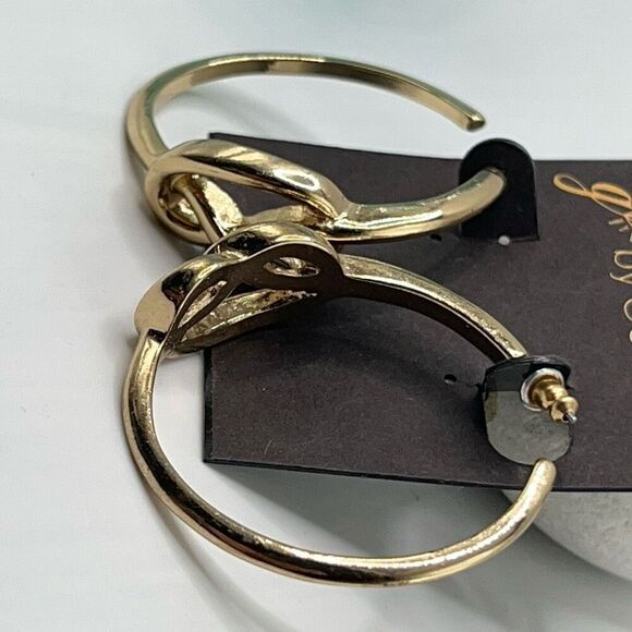 G by Gennaro Knotted Gold Hoops Earrings - Picture 4 of 6